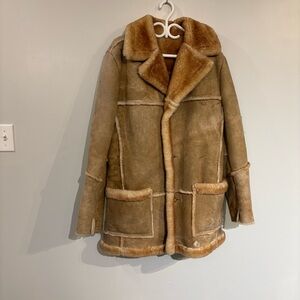 Vintage Suede shearling wool parka